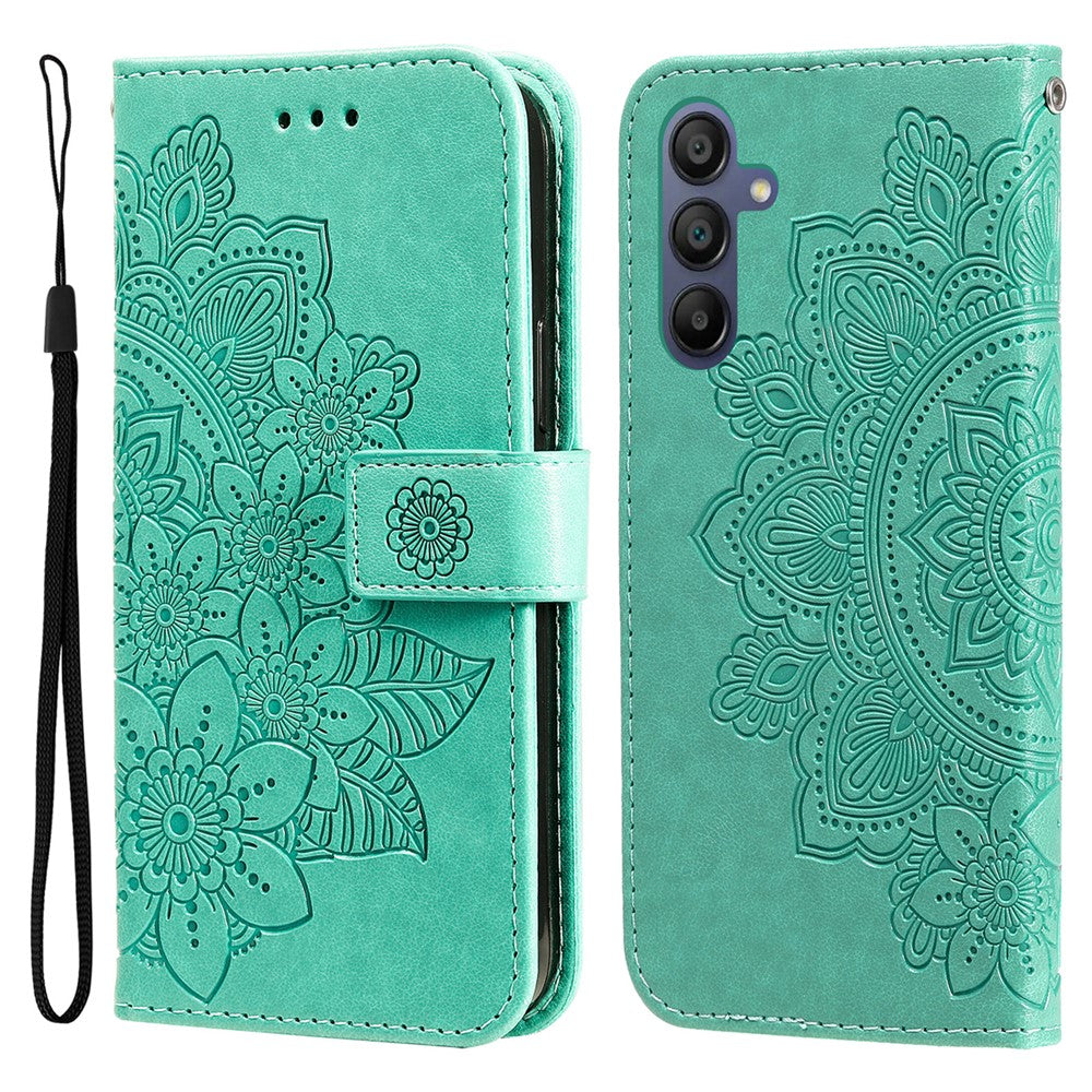 Samsung Galaxy A18 5G / A18 4G / A17 5G / A17 4G / A26 5G / A16 5G / A16 4G skal blommönster PU-läder plånboksfodral