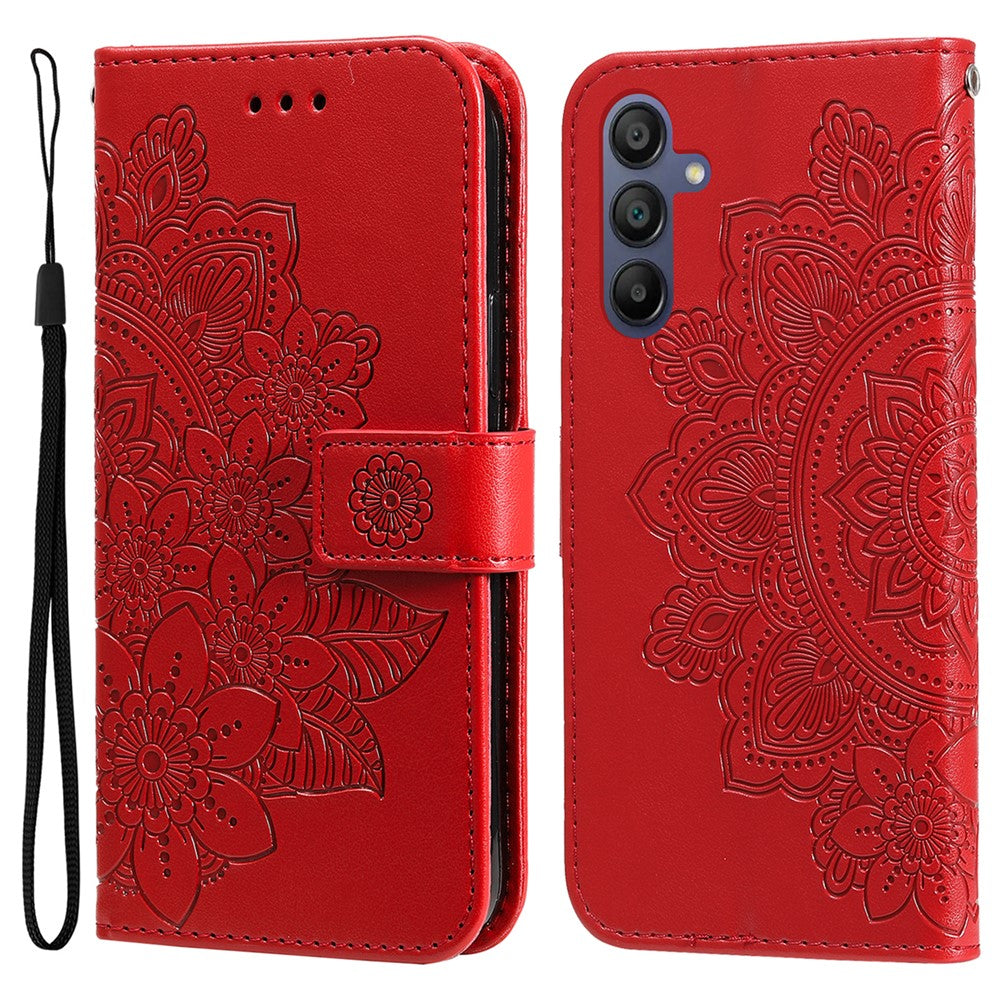 Samsung Galaxy A18 5G / A18 4G / A17 5G / A17 4G / A26 5G / A16 5G / A16 4G skal blommönster PU-läder plånboksfodral