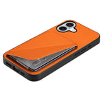 DENIOR D04 For iPhone 16 Case Dual Card Slots Leather+PC+TPU Kickstand Phone Cover