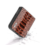 ABEEL For Xiaomi Mix Flip 5G Case Genuine Cow Leather Coated PC Phone Cover Crocodile Texture