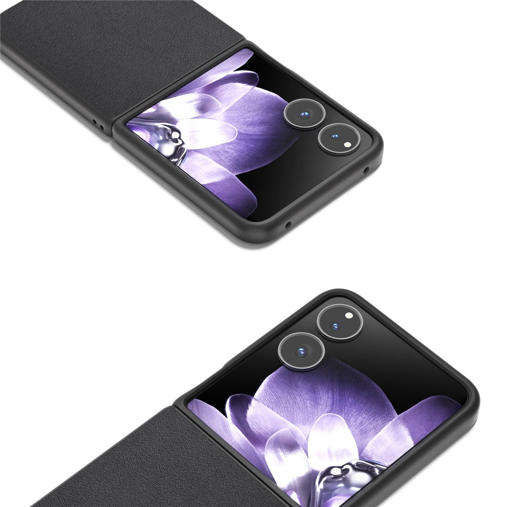 ABEEL For Xiaomi Mix Flip 5G Case Genuine Cow Leather+PC Protective Phone Cover