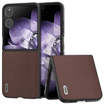 ABEEL For Xiaomi Mix Flip 5G Case Genuine Cow Leather+PC Protective Phone Cover