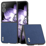 ABEEL cover til Xiaomi Mix Flip 5G i ægte læder med kulfiberbelægning, hårdt PC-materiale og foldbart mobilcover