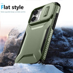 For iPhone 16 Case TPU+PC Phone Protector with Slide Lens Cover