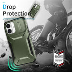 For iPhone 16 Case TPU+PC Phone Protector with Slide Lens Cover