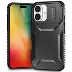 For iPhone 16 Case TPU+PC Phone Protector with Slide Lens Cover