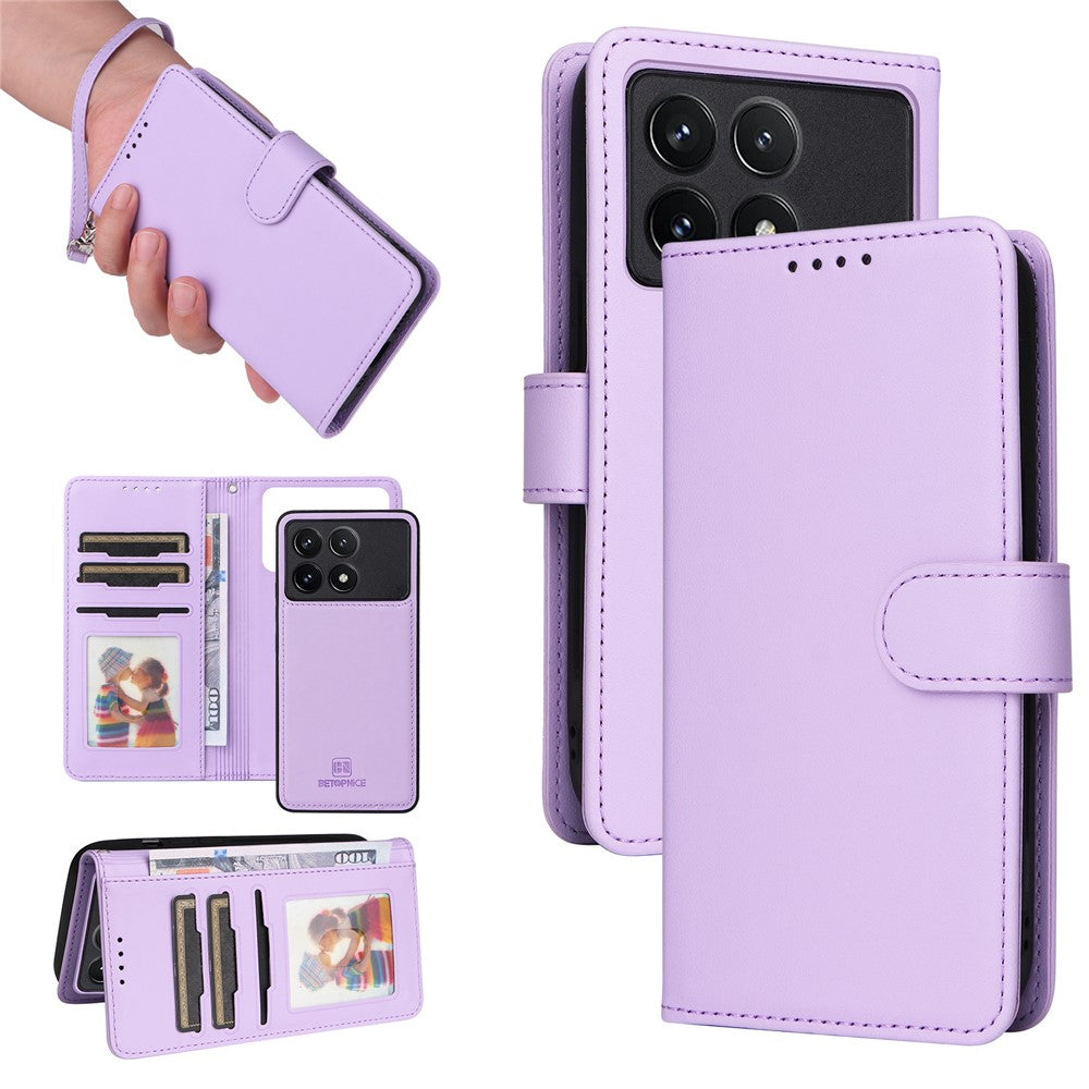 For Xiaomi Redmi K70 Pro 5G / K70 5G / Poco F6 Pro 5G Magnetic Case BETOPNICE Detachable PU Leather Phone Cover with Strap