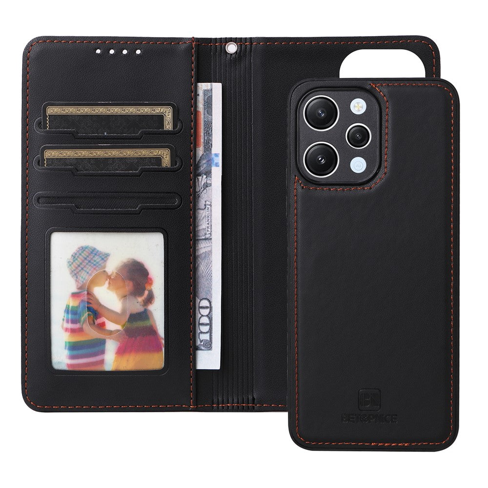 For Xiaomi Redmi 12 4G Magnetic Case BETOPNICE Detachable PU Leather Phone Cover with Strap