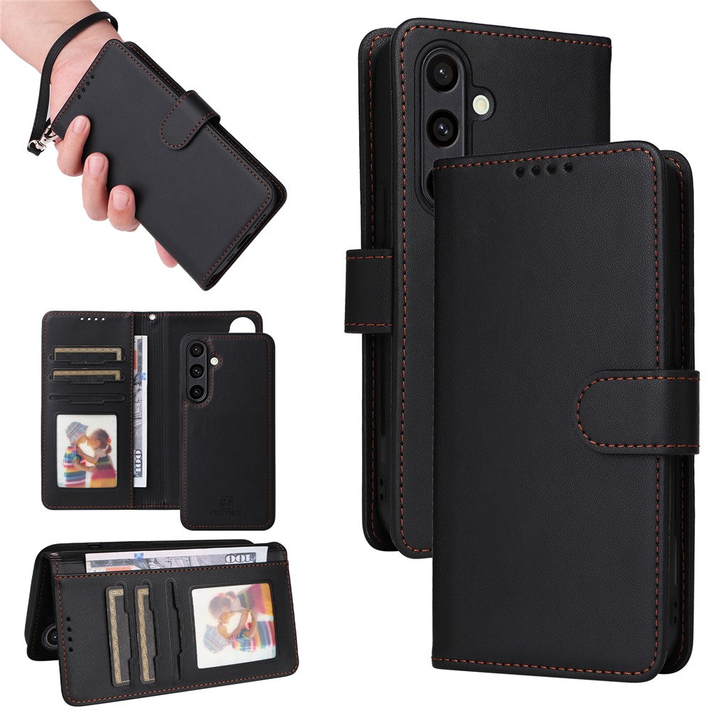 For Samsung Galaxy S24 FE Magnetic Case BETOPNICE Detachable PU Leather Phone Cover with Strap