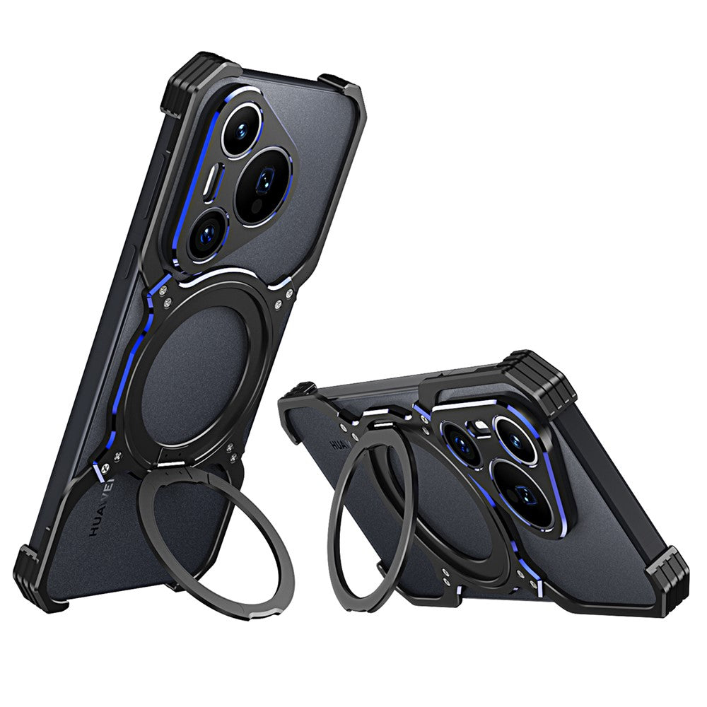 For Huawei Pura 70 Pro / 70 Pro+ Metal Bumper Case Kickstand Magnetic Phone Cover
