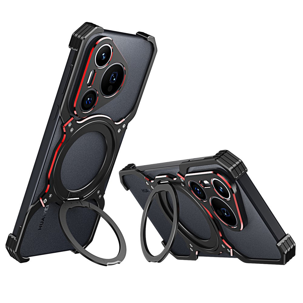 For Huawei Pura 70 Pro / 70 Pro+ Metal Bumper Case Kickstand Magnetic Phone Cover