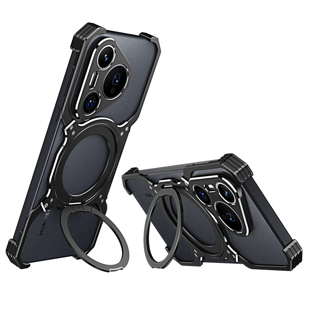 For Huawei Pura 70 Pro / 70 Pro+ Metal Bumper Case Kickstand Magnetic Phone Cover