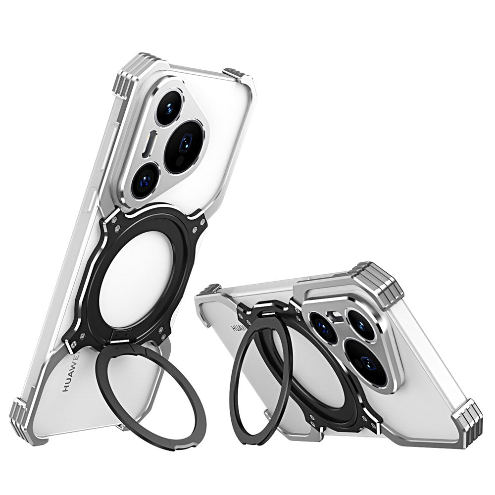 For Huawei Pura 70 Magnetic Case Kickstand Metal Bumper Phone Cover