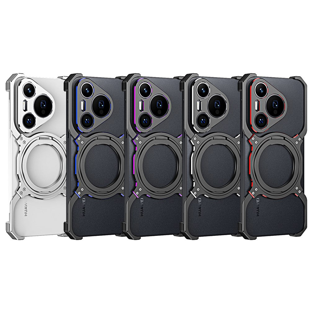 For Huawei Pura 70 Magnetic Case Kickstand Metal Bumper Phone Cover
