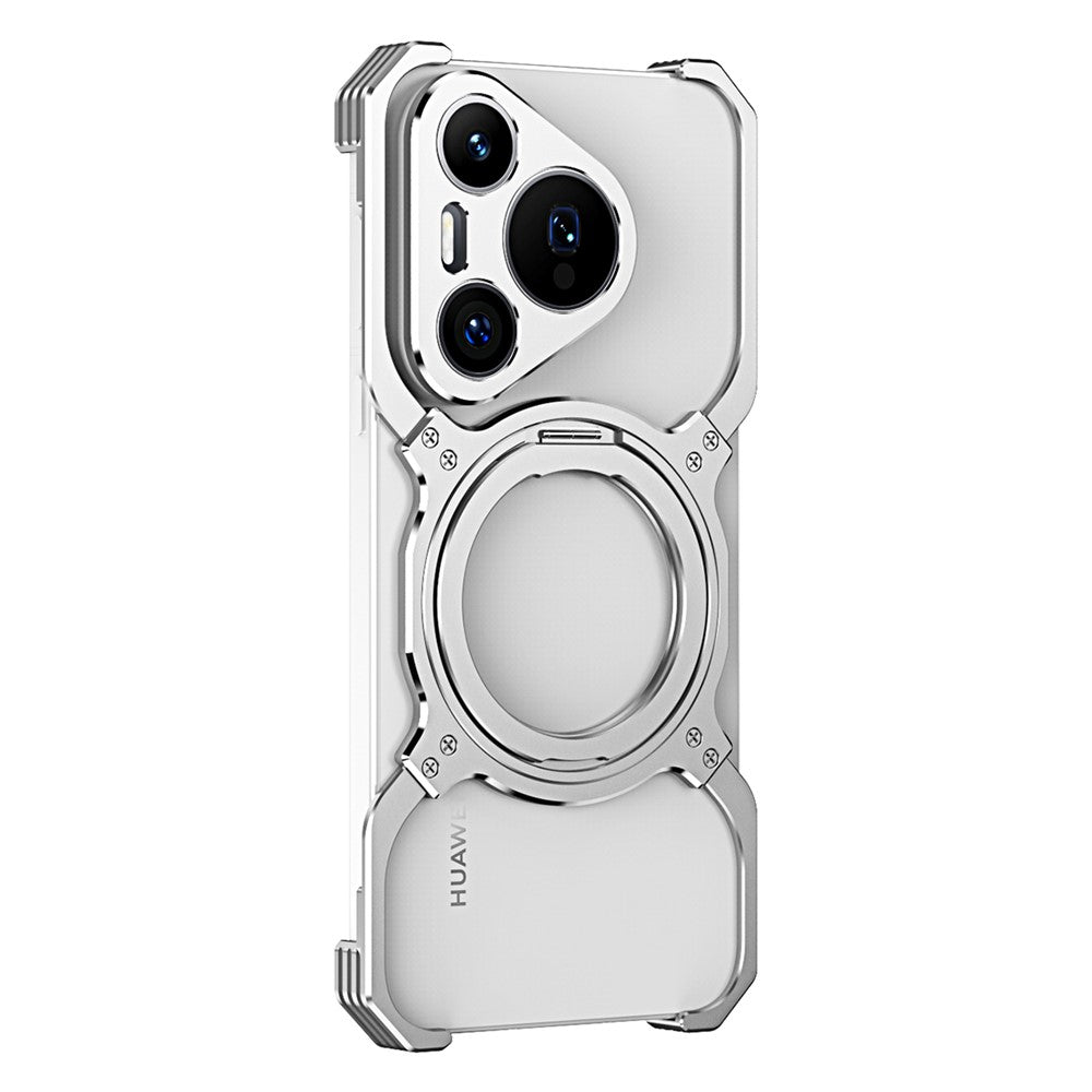 For Huawei Pura 70 Magnetic Case Kickstand Metal Bumper Phone Cover