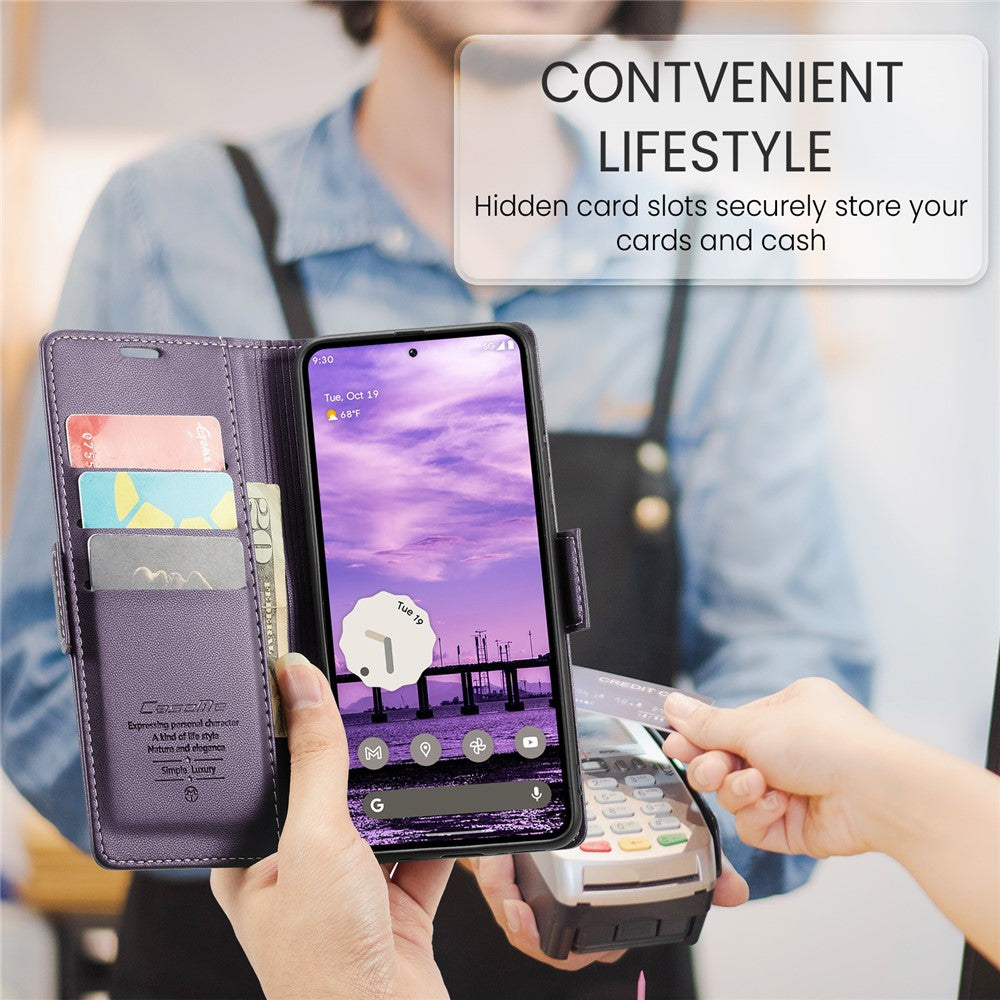 For Google Pixel 10 Pro / 10 / 9 Pro / 9 Leather Case CASEME 023 RFID Blocking 3 Card Slot Mobile Cover
