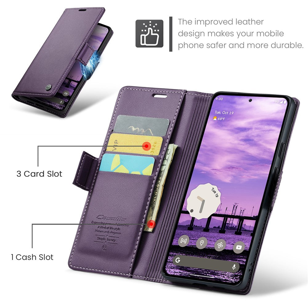 For Google Pixel 10 Pro / 10 / 9 Pro / 9 Leather Case CASEME 023 RFID Blocking 3 Card Slot Mobile Cover