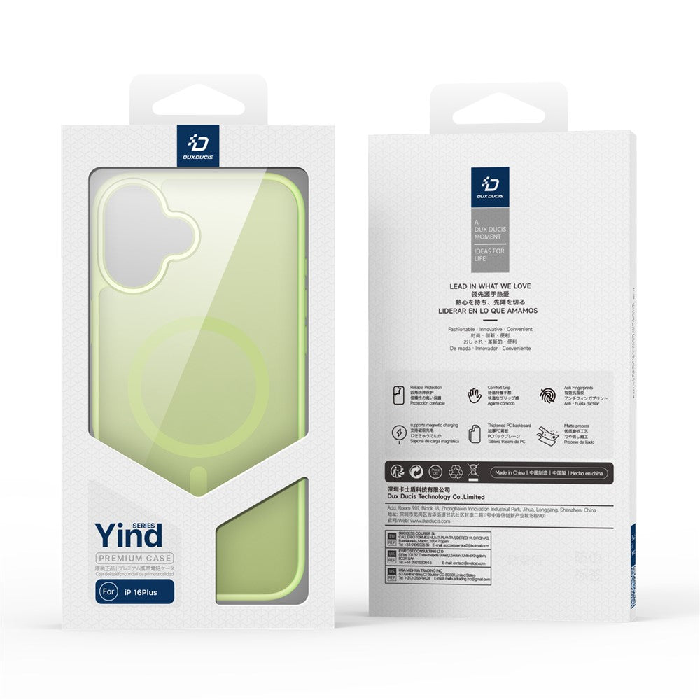DUX DUCIS Yind Series For iPhone 16 Plus Case Compatible with MagSafe PC+TPU Matte Phone Cover