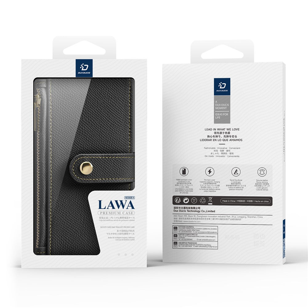 DUX DUCIS Lawa Series for iPhone 16 Pro Max Magnetic Case Cowhide Leather Detachable Phone Cover