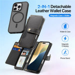 DUX DUCIS Lawa Series for iPhone 16 Pro Max Magnetic Case Cowhide Leather Detachable Phone Cover