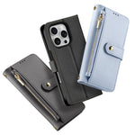 DUX DUCIS Lawa Series for iPhone 16 Pro Magnetic Case Zipper Wallet Detachable Cowhide Leather Cover