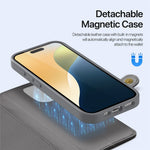 DUX DUCIS Lawa Series for iPhone 16 Pro Magnetic Case Zipper Wallet Detachable Cowhide Leather Cover