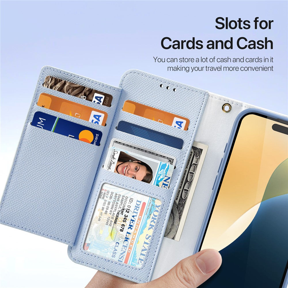 DUX DUCIS Lawa Series for iPhone 16 Magnetic Case Detachable Zipper Wallet Cowhide Leather Cover