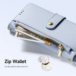 DUX DUCIS Lawa Series for iPhone 16 Magnetic Case Detachable Zipper Wallet Cowhide Leather Cover