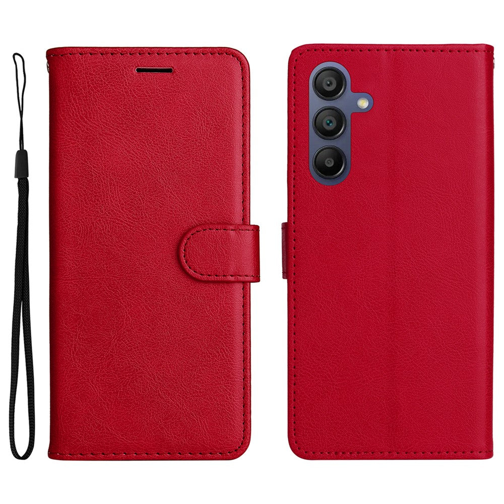 For Samsung Galaxy A18 5G / A17 5G / A17 4G / A26 5G / A16 5G / A16 4G Case Solid Color Leather Mobile Cover Wallet Stand with Strap