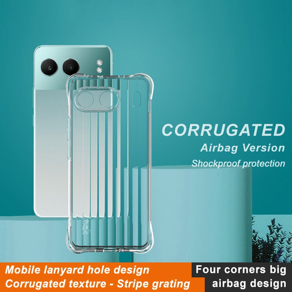 IMAK För OnePlus Nord 4 TPU-skal Airbag Corners mobilskydd Korrugerad Textur