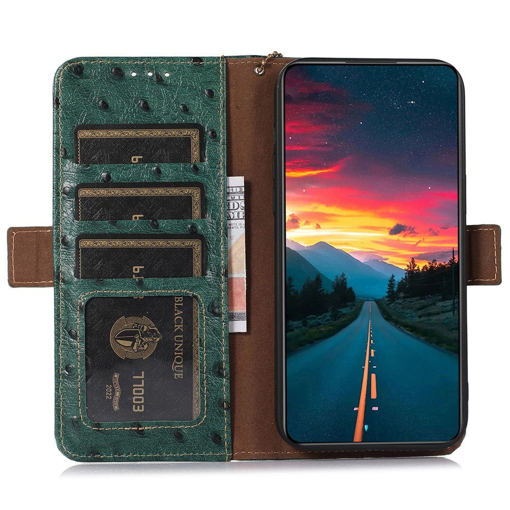 Samsung Galaxy A16 5G / A16 4G Skal Äkta Ko mobilskal Strutstextur RFID-blockerande Korthållare