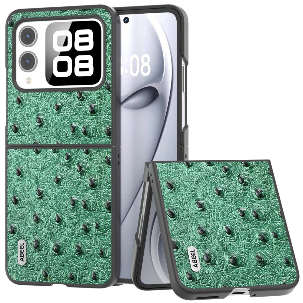 ABEEL For Huawei nova Flip 5G Case Genuine Leather Ostrich Texture Phone Cover