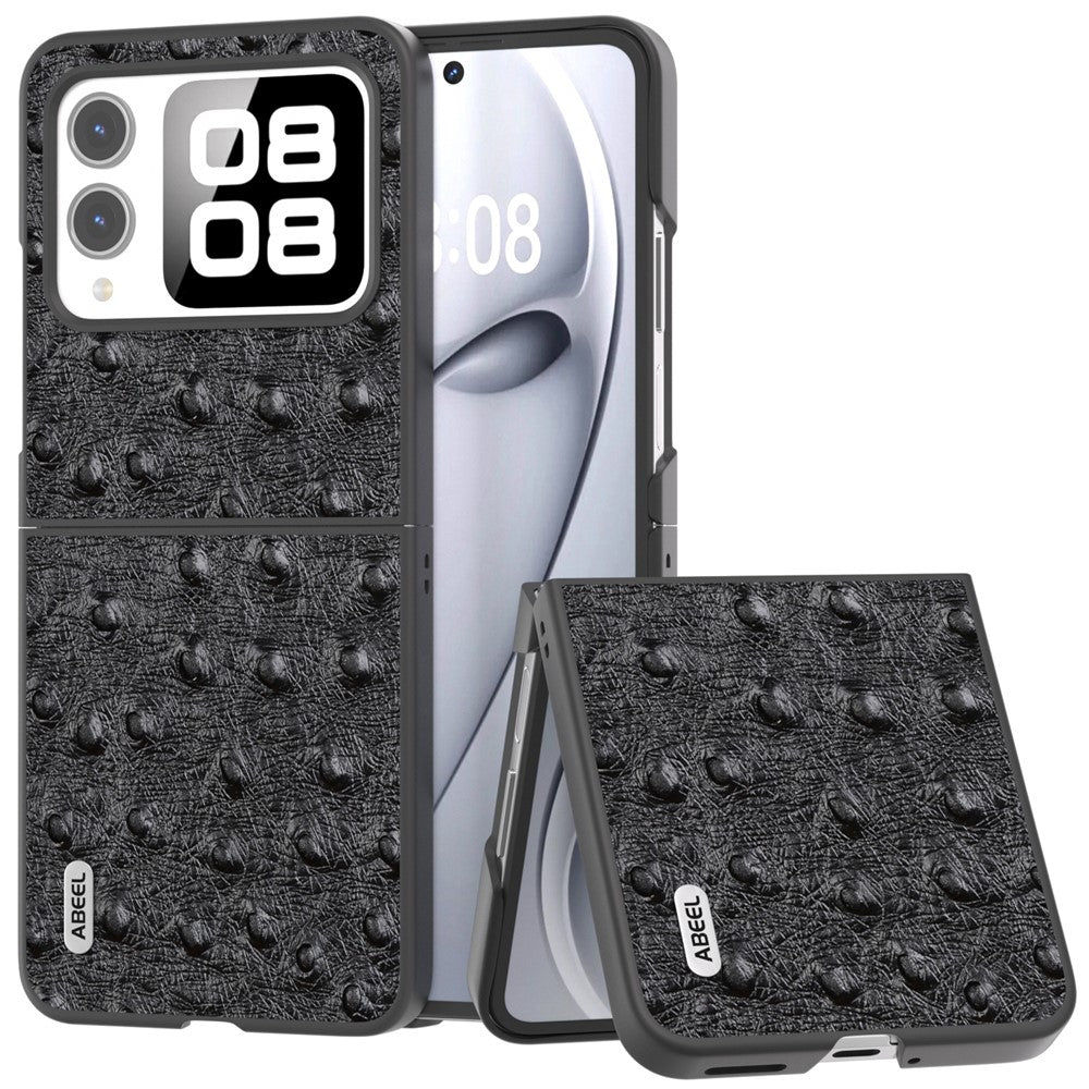 ABEEL For Huawei nova Flip 5G Case Genuine Leather Ostrich Texture Phone Cover