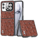 ABEEL For Huawei nova Flip 5G Case Genuine Leather Ostrich Texture Phone Cover