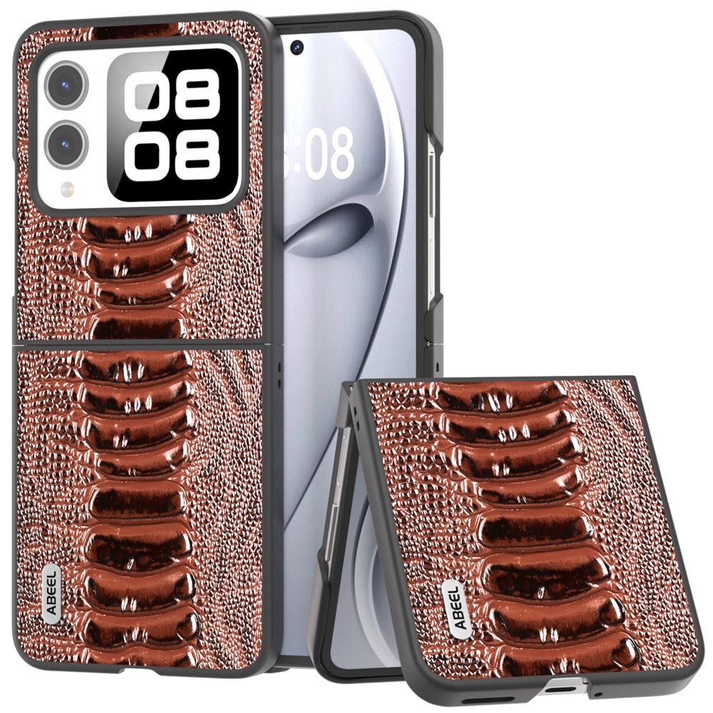 ABEEL For Huawei nova Flip 5G Case Genuine Leather Crocodile Texture Phone Cover