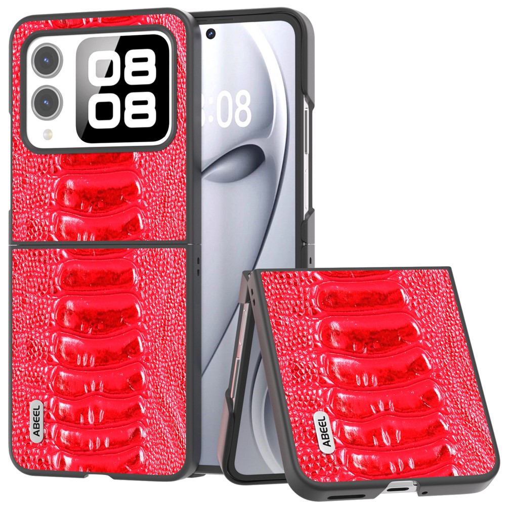 ABEEL For Huawei nova Flip 5G Case Genuine Leather Crocodile Texture Phone Cover