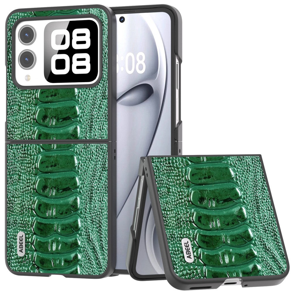 ABEEL For Huawei nova Flip 5G Case Genuine Leather Crocodile Texture Phone Cover