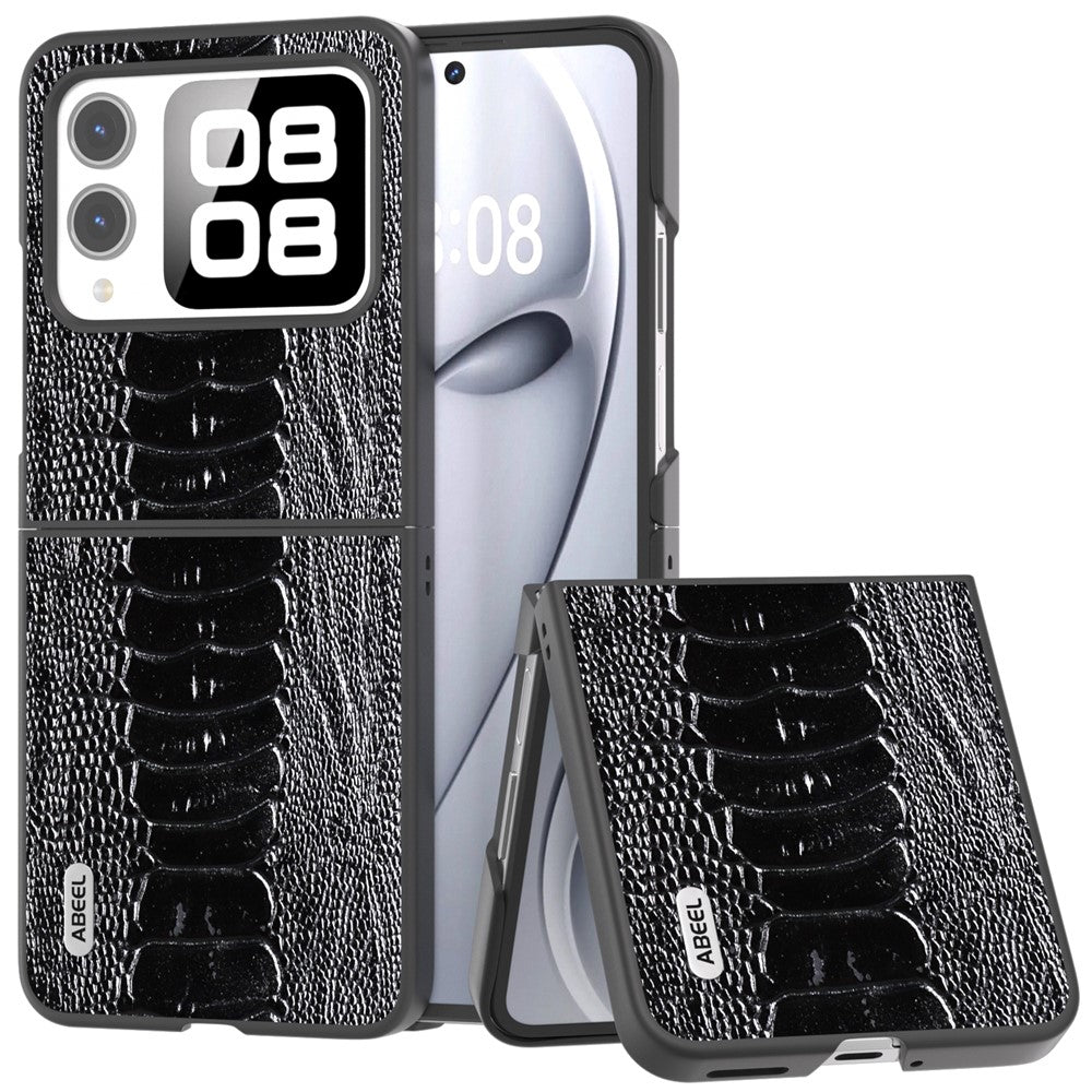 ABEEL For Huawei nova Flip 5G Case Genuine Leather Crocodile Texture Phone Cover
