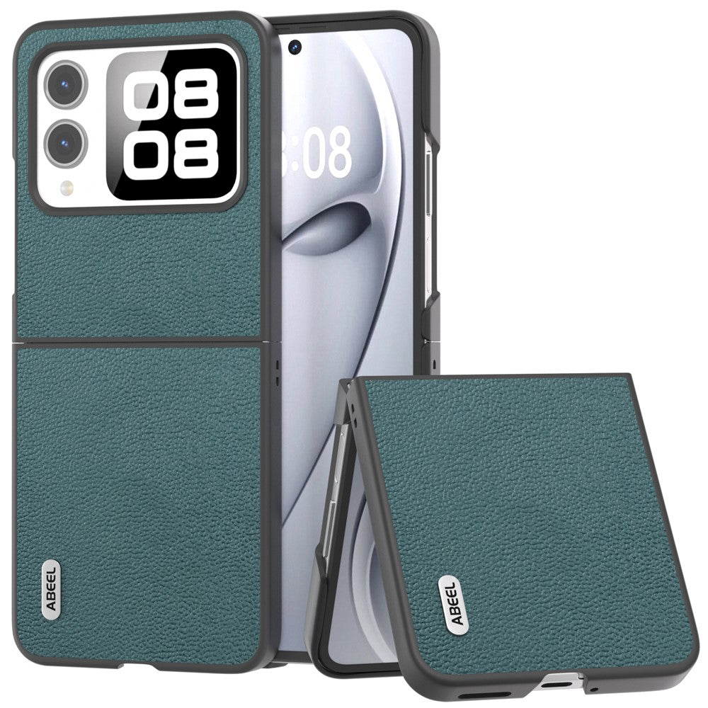 ABEEL For Huawei nova Flip 5G Case Genuine Leather Litchi Texture Phone Cover