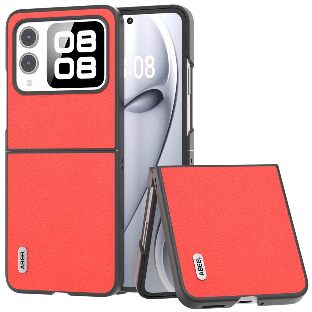 ABEEL For Huawei nova Flip 5G Case Genuine Leather Litchi Texture Phone Cover