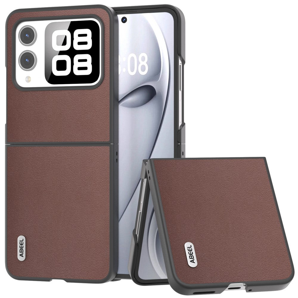 ABEEL For Huawei nova Flip 5G Case Texture Genuine Leather Phone Cover Protector