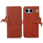 For OnePlus Nord 4 Case RFID Blocking Litchi Texture Genuine Cow Leather Phone Cover