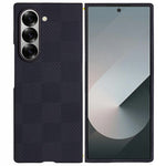 Til Samsung Galaxy Z Fold6 5G-cover Firkantet gittermønster Aramidfiber Telefoncover Magnetisk cover