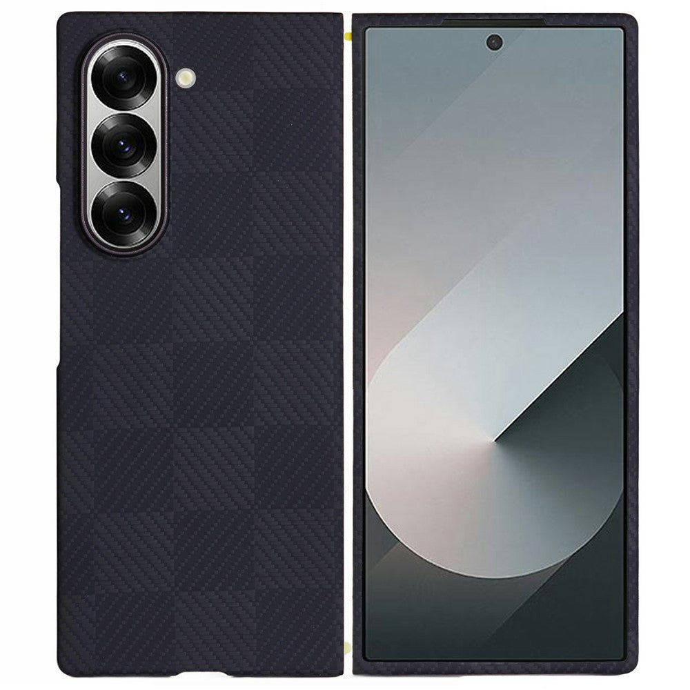 Til Samsung Galaxy Z Fold6 5G-cover Firkantet gittermønster Aramidfiber Telefoncover Magnetisk cover