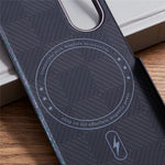 Til Samsung Galaxy Z Fold6 5G-cover Firkantet gittermønster Aramidfiber Telefoncover Magnetisk cover