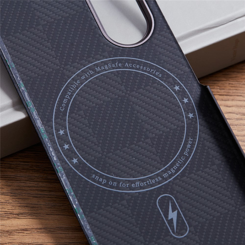 Til Samsung Galaxy Z Fold6 5G-cover Firkantet gittermønster Aramidfiber Telefoncover Magnetisk cover