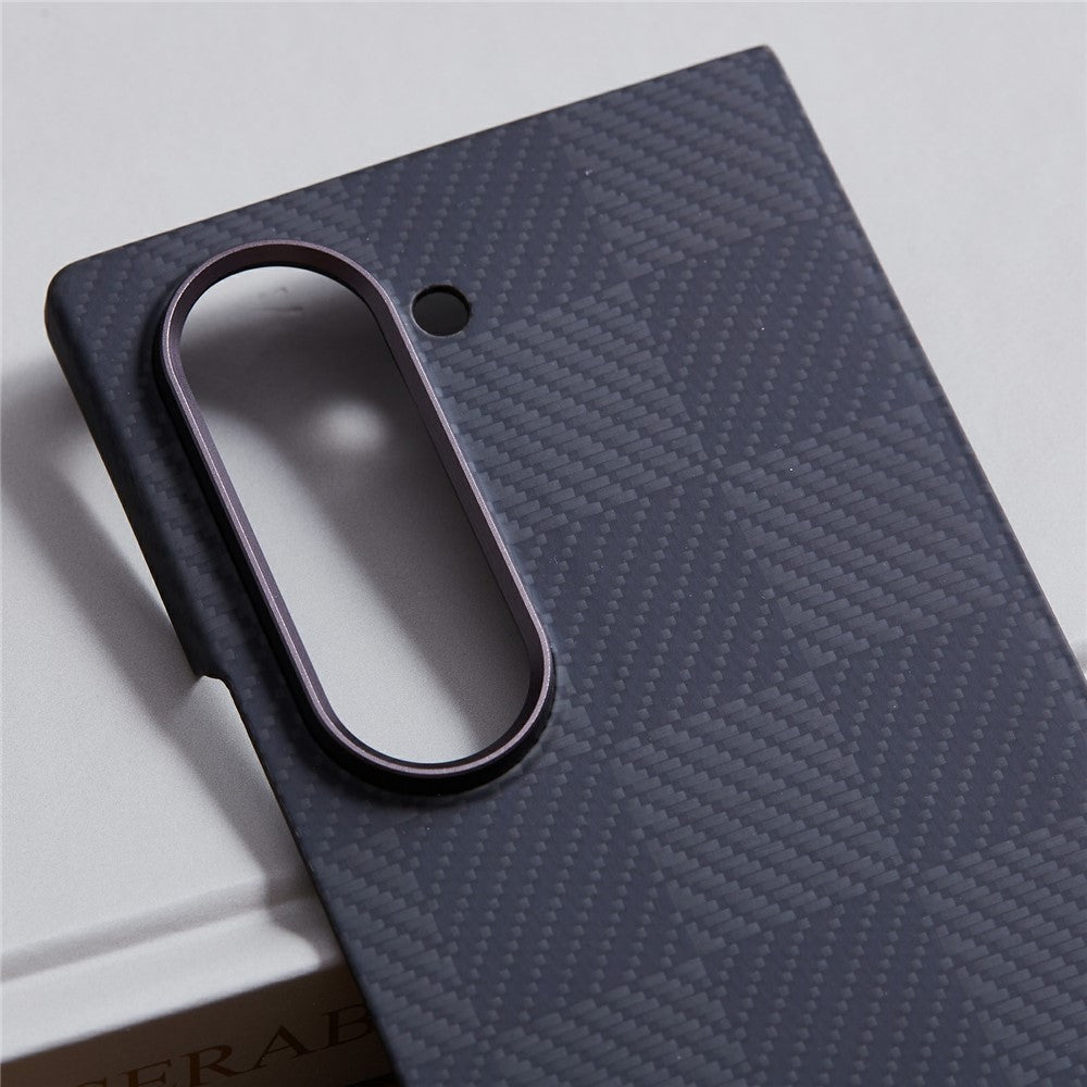 Til Samsung Galaxy Z Fold6 5G-cover Firkantet gittermønster Aramidfiber Telefoncover Magnetisk cover