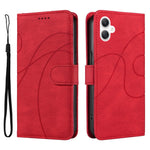 For Samsung Galaxy A08 5G / A08 4G / A07 4G / A06 4G / A06 5G Case Stand Wallet Leather Phone Cover Curved Line Wrist Strap