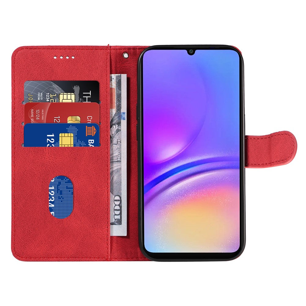 For Samsung Galaxy A08 5G / A08 4G / A07 4G / A06 4G / A06 5G Case Stand Wallet Leather Phone Cover Curved Line Wrist Strap