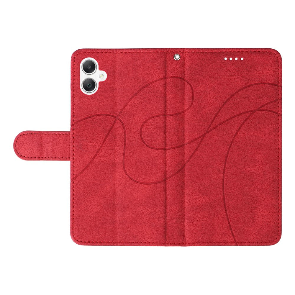 For Samsung Galaxy A08 5G / A08 4G / A07 4G / A06 4G / A06 5G Case Stand Wallet Leather Phone Cover Curved Line Wrist Strap